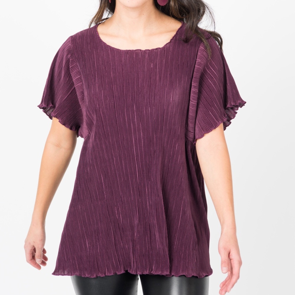 Crystal pleat midi top